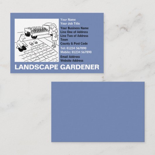Landschapstuinen. tuinman visitekaartje (Voorkant / Achterkant)