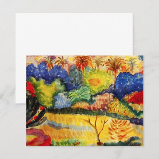 Landschapsuitnodigingen van Gauguin Tahitian Kaart (Voorkant / Achterkant)