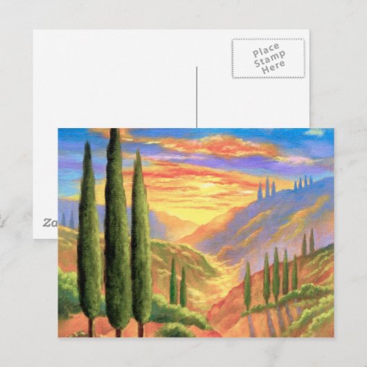 Landschapsverf in Toscane - Meervoudig Briefkaart (Voorkant / Achterkant)