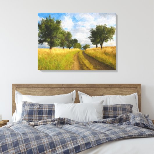 Landschapsverf voor landschapswegen canvas afdruk (Insitu (Slaapkamer))