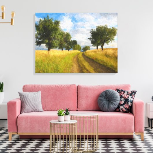 Landschapsverf voor landschapswegen canvas afdruk (Insitu (Woonkamer))