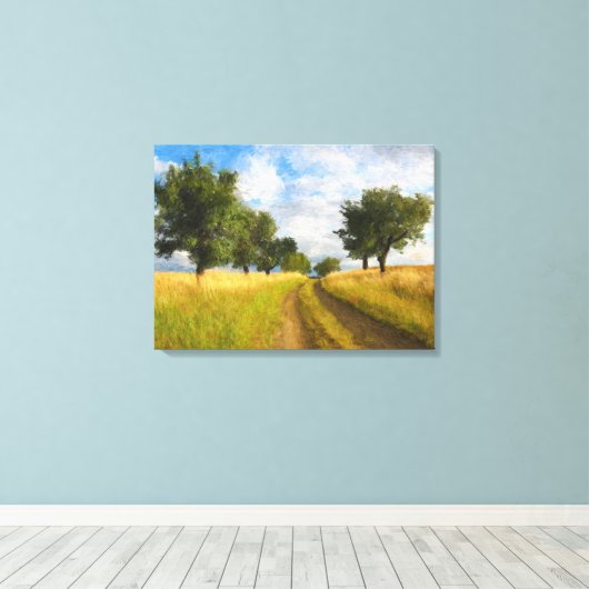 Landschapsverf voor landschapswegen canvas afdruk (Insitu (Houten vloer))