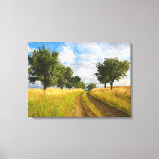 Landschapsverf voor landschapswegen canvas afdruk (Voorkant)