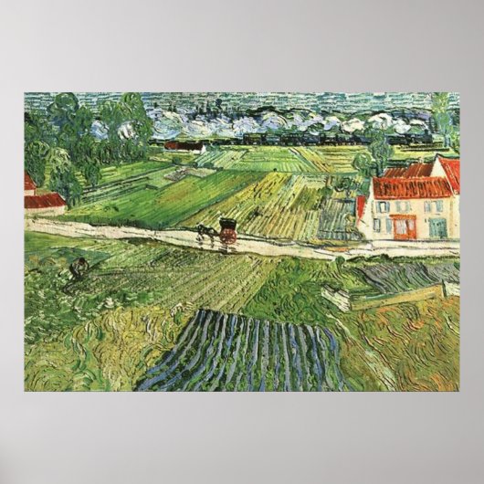 Landschapsvervoer met trein door Vincent van Gogh Poster (Voorkant)