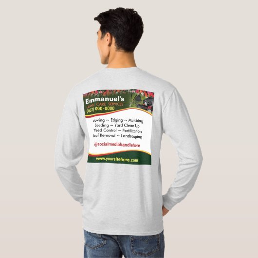 Landschapsverzorging gras voor het snijden van T-s T-shirt (Achterkant volledig)