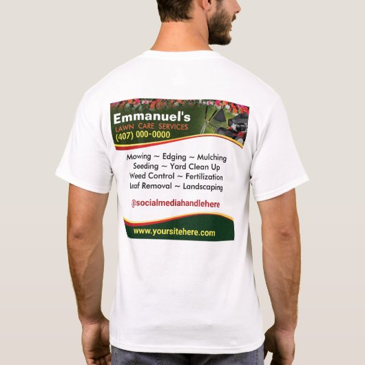 Landschapsverzorging gras voor het snijden van T-s T-shirt (Achterkant)