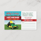 Landschapsverzorging grasgras snijdend Visitekaart Visitekaartje (Achterkant)