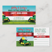 Landschapsverzorging grasgras snijdend Visitekaart Visitekaartje (Voorkant / Achterkant)