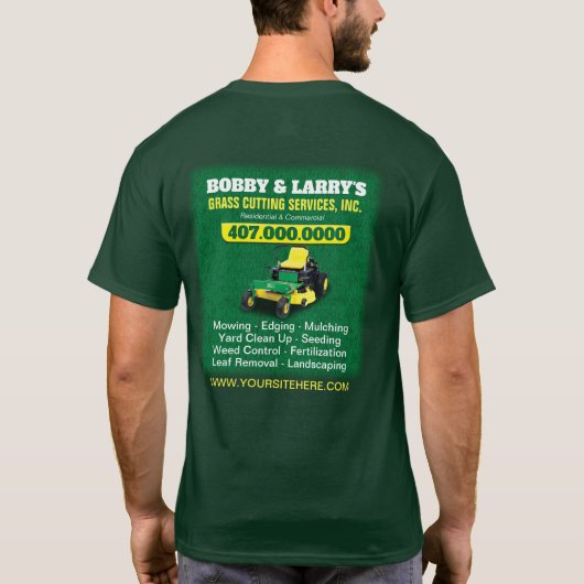 Landschapsverzorging grassnijdende Sjabloon T-shirt (Achterkant)