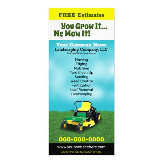 Landschapsverzorging Kaart gras snijrek (Voorkant)