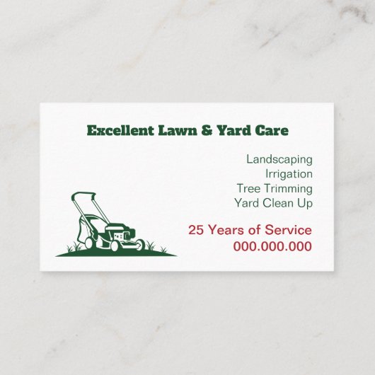 Landschapsverzorging Visitekaartje (Achterkant)
