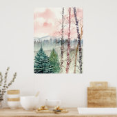 landschapsvogelschilderij poster (Keuken)