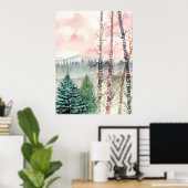 landschapsvogelschilderij poster (Thuiskantoor)