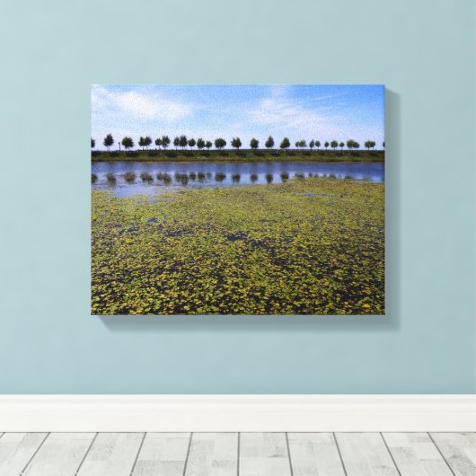 Landschapswater Canvas Afdruk (Insitu (Houten vloer))