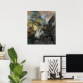  landschapswaterval in bergen door Moran Poster (Thuiskantoor)