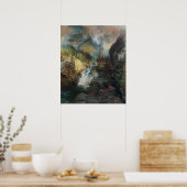  landschapswaterval in bergen door Moran Poster (Keuken)