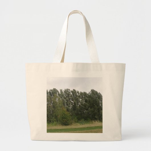 Landschapszak met rij van overhellende bomen grote tote bag (Voorkant)
