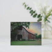 landschapszonneschijn boerderij landschap oude rod briefkaart (Staand voorkant)