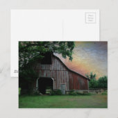 landschapszonneschijn boerderij landschap oude rod briefkaart (Voorkant / Achterkant)