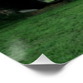 landschapszonneschijn boerderij landschap oude rod poster (Hoek)