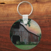 landschapszonneschijn boerderij landschap oude rod sleutelhanger (Voorkant)