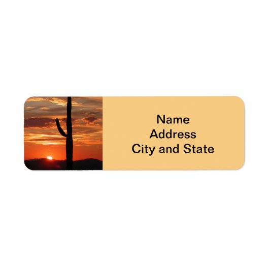 Landschapszonsondergang Arizona Etiket (Voorkant)
