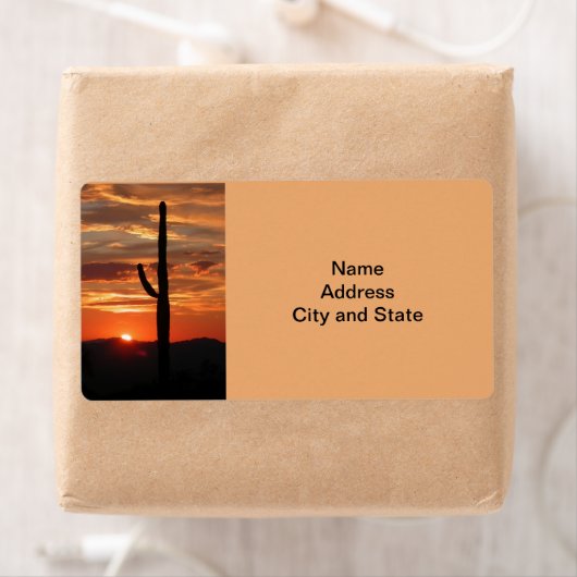 Landschapszonsondergang Arizona Etiket (Insitu)