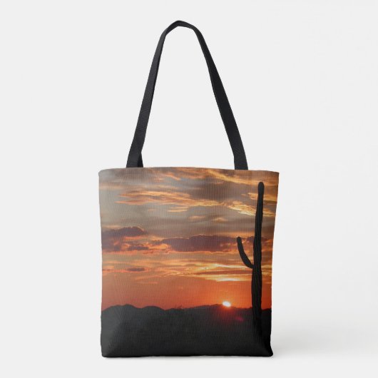 Landschapszonsondergang Arizona Tote Bag (Achterkant)