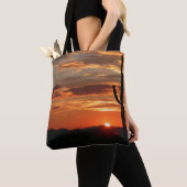 Landschapszonsondergang Arizona Tote Bag (Dichtbij)