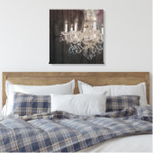 Landschonhout Parisiaans  kroonkandelaar Canvas Afdruk (Insitu (Slaapkamer))