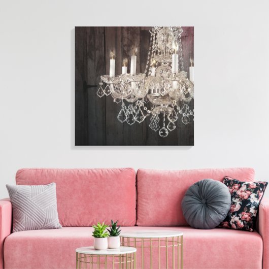 Landschonhout Parisiaans  kroonkandelaar Canvas Afdruk (Insitu (Woonkamer))