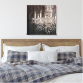 Landschonhout Parisiaans  kroonkandelaar Canvas Afdruk (Insitu (Slaapkamer))