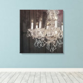 Landschonhout Parisiaans  kroonkandelaar Canvas Afdruk (Insitu (Houten vloer))