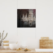 Landschonhout Parisiaans  kroonkandelaar Poster (Keuken)
