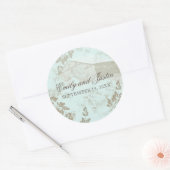  Landschuur Aqua Ronde Sticker (Envelop)