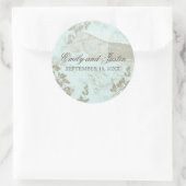  Landschuur Aqua Ronde Sticker (Tas)