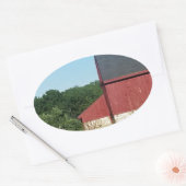 Landschuur Ovale Sticker (Envelop)