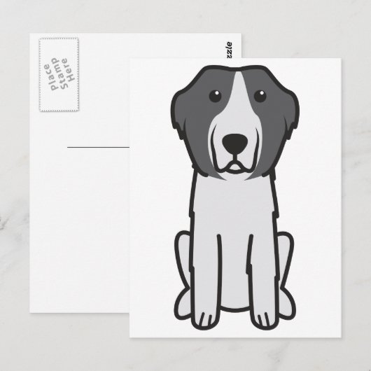 Landseer Dog Cartoon Briefkaart (Voorkant / Achterkant)