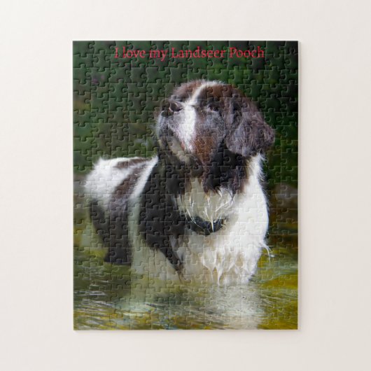 Landseer hond. legpuzzel (Verticaal)