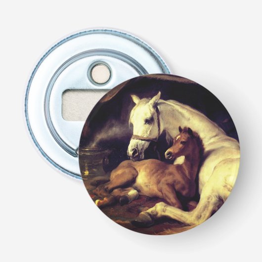 Landseer Horses Button Flesopener (Voorkant)