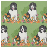 Landseer in het tuinweefsel stof (Swatch)