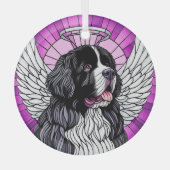Landseer Newfoundland Dog Angel Circle Ornament (Voorkant)