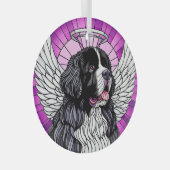 Landseer Newfoundland Dog Angel Circle Ornament (Voorkant Rechts)