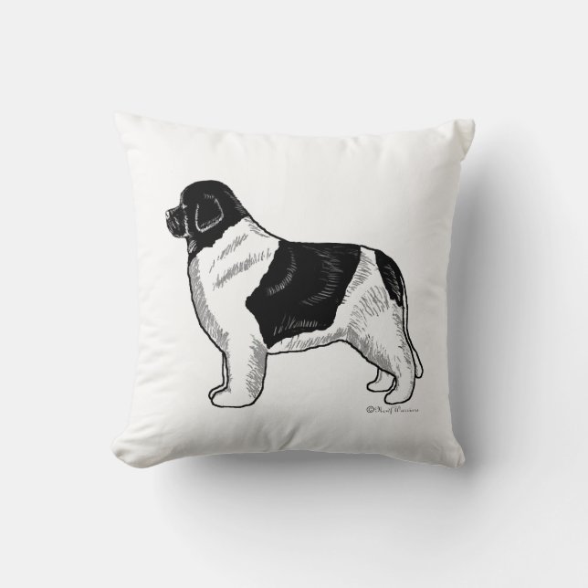 Landseer Newfoundland Dog Pillow Kussen (Voorkant)
