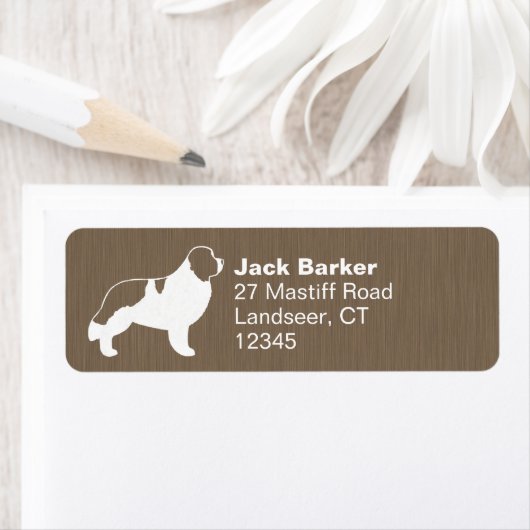 Landseer Newfoundland Dog Return Address Labels (Insitu)