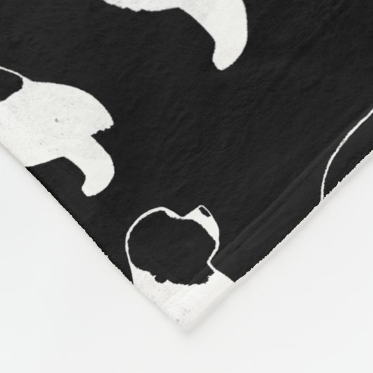 Landseer Newfoundland Dog Silhouettes Pattern Fleece Deken (Hoek)