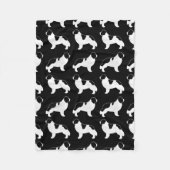 Landseer Newfoundland Dog Silhouettes Pattern Fleece Deken (Voorkant)