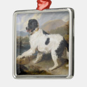 Landseer Newfoundland Dog (zwart en wit dier) Metalen Ornament (Links)