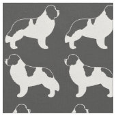 Landseer Newfoundland Dogs Patterned Stof (Close Up)