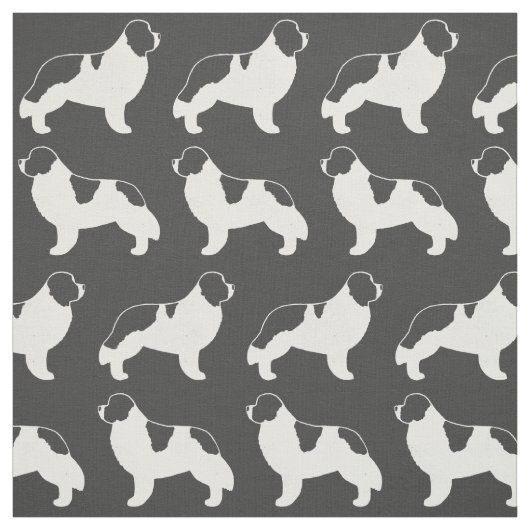 Landseer Newfoundland Dogs Patterned Stof (Swatch)